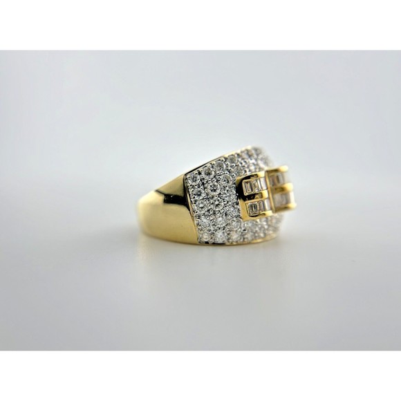 2ctw Baguette & Round Diamond Channel Set Band Ring in 18K Yellow Gold Size 7.5 - Picture 3 of 14